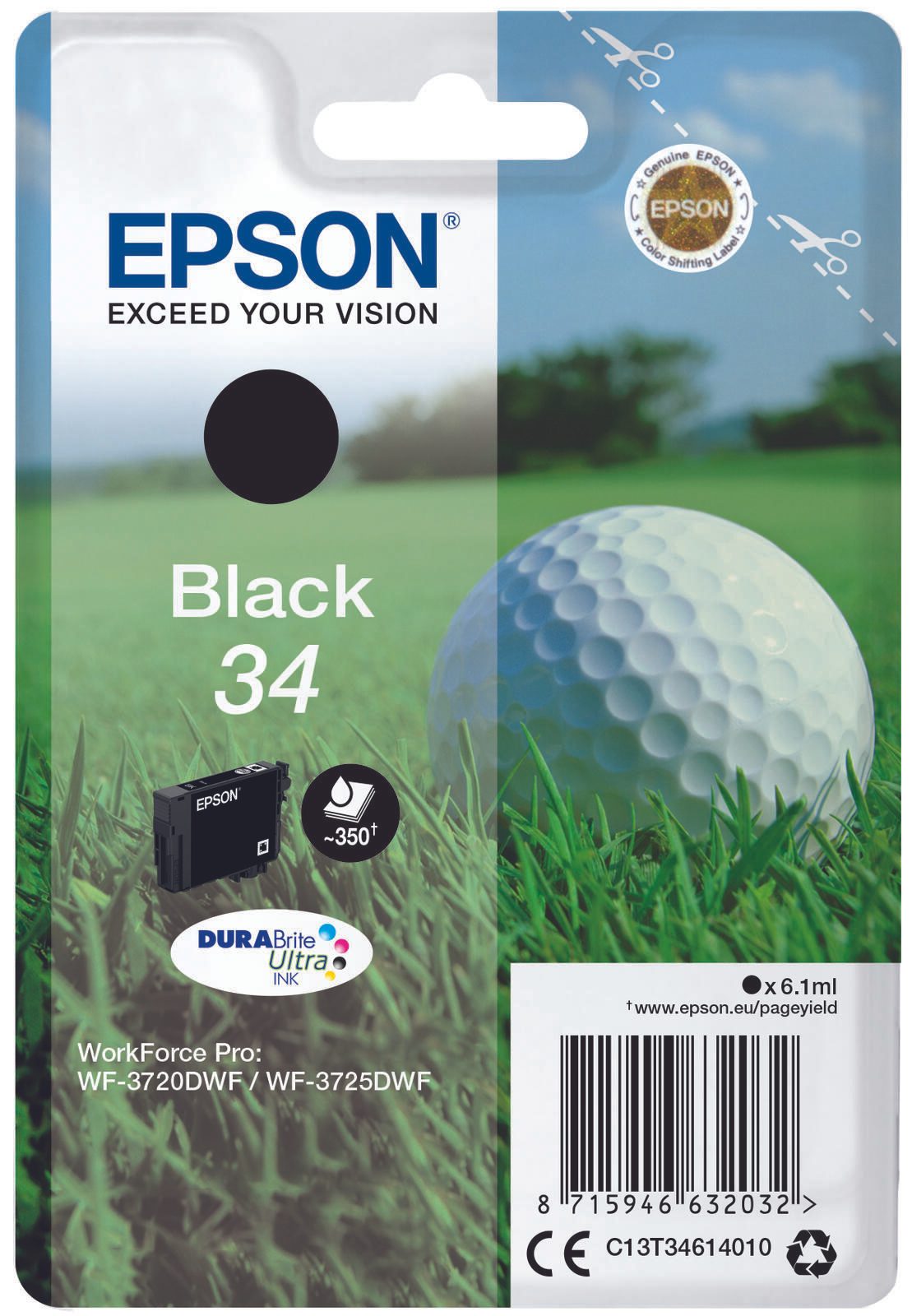 Epson ink cartridge black DURABrite Ultra Ink 34    T 3461 kārtridžs