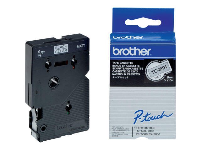 Tape Brother 9mm BLACK  ON CLEAR TAPE biroja tehnikas aksesuāri