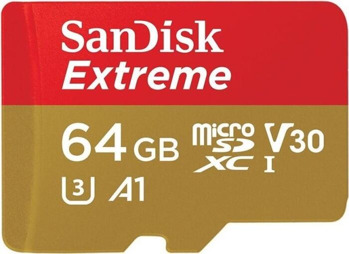 SANDISK EXTREME microSDXC 64 GB 160/60 MB/s A2 C10 V30 UHS-I U3 ActionCam atmiņas karte