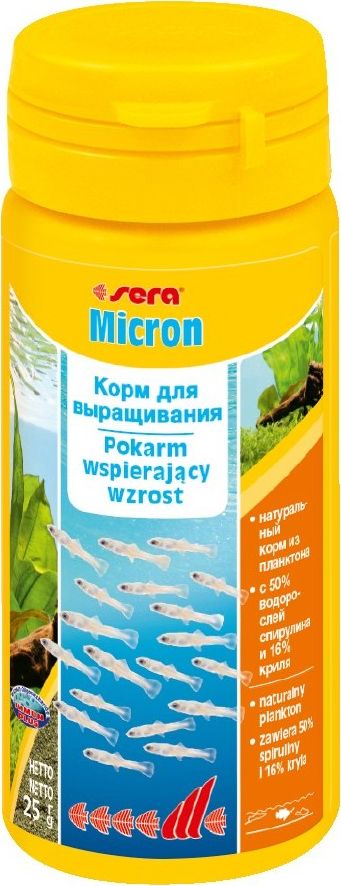 Sera Micron Nature 50 ml - pokarm planktonowy wspierajacy wzrost SE-00720 (4001942007207) zivju barība