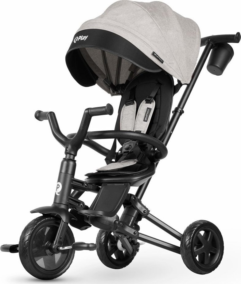 Qplay Tricycle Nova Niello Gray bērnu ratiņi