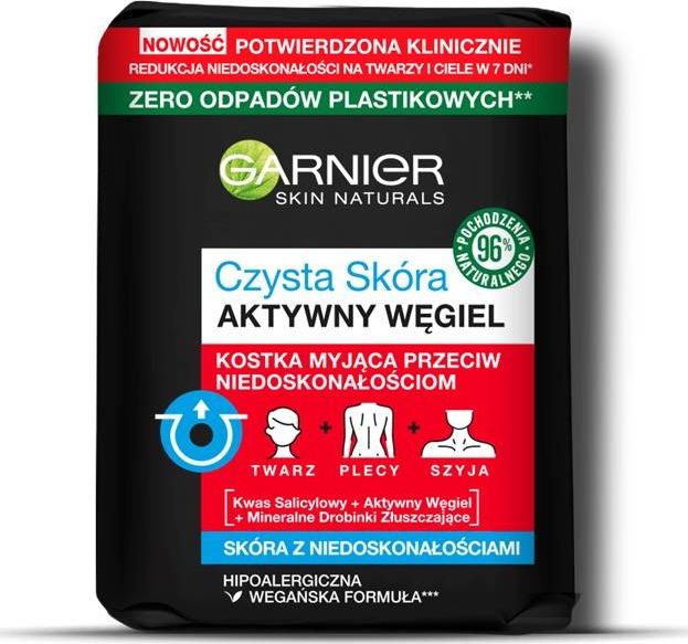 Garnier Skin Naturals Czysta Skora Aktywny Wegiel Kostka myjaca przeciw niedoskonalosciom 100g 0365495 (3600542405744) kosmētikas noņēmējs