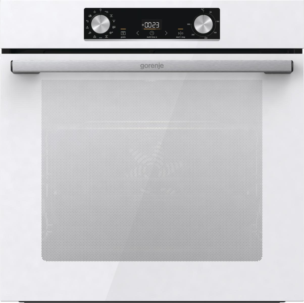 Gorenje Oven BOS6737E06WG 77 L, Multisystem oven, EcoClean enamel, Mechanical controls, Steam function, Height 59.5 cm, Width 59.5 cm, White Cepeškrāsns