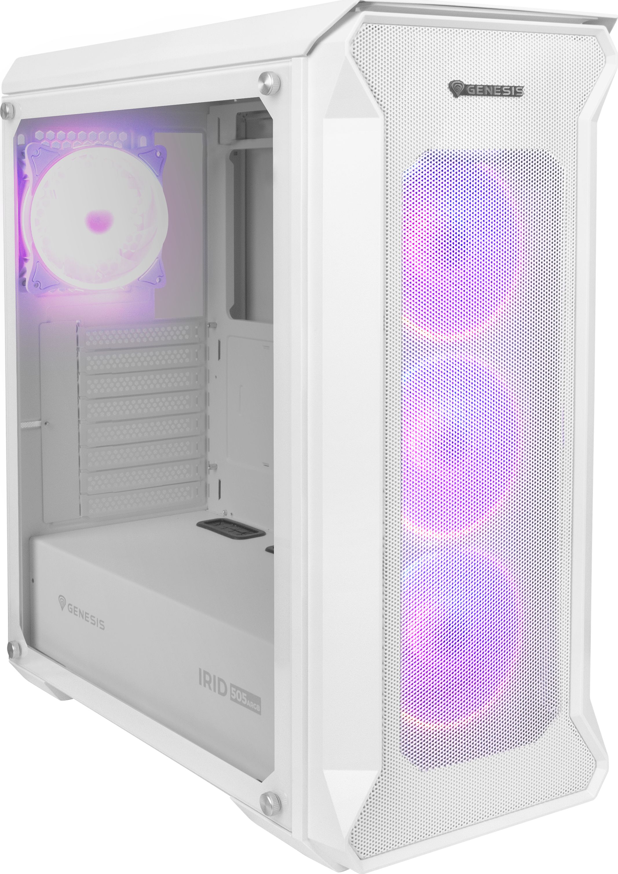 GENESIS CASE MIDI TOWER IRID 505 White NPC-1871 Datora korpuss