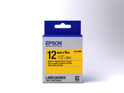 Epson C53S654008 black auf yellow Etiketten erstellendes Band (C53S654008) papīrs