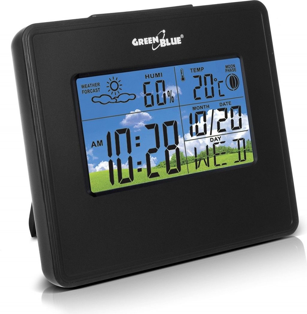 Wireless weather station IN/OUT temperature humidity barmoter USB charger GB145 black barometrs, termometrs
