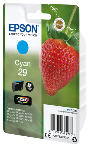 Epson C13T29824022 3.2ml 180 pages Cyan cartridge (C13T29824022) kārtridžs