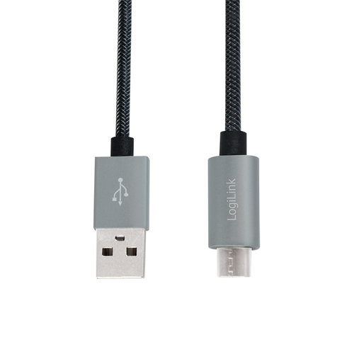 LOGILINK - Sync & charging cable, USB to Micro USB male, grey USB kabelis