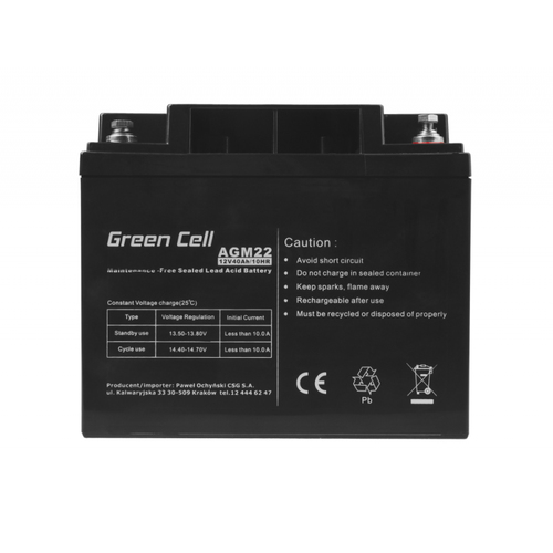 GREEN CELL Battery AGM 12V 40 Ah UPS aksesuāri