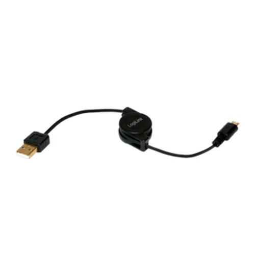 LOGILINK - Extensible USB A Male to Micro B Male Cable with Gold Shell & Contact USB kabelis