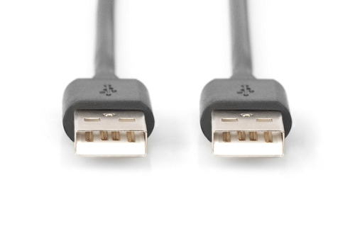 Digitus ASSMANN - USB- Cable - USB Type A, 4- pin (M) - USB Type A, 4- pin (M) - 1 m (USB/USB 2.0) - shaped - black (AK- 300101- 010- S) kabelis, vads