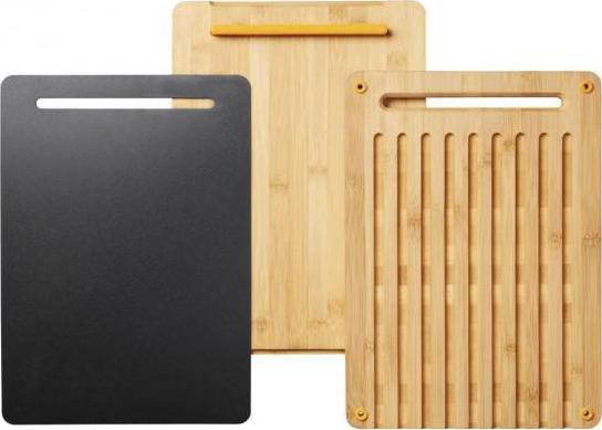 Fiskars bamboo cutting board for serving, 3 pcs. Virtuves piederumi