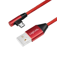 LOGILINK - USB 2.0 to micro-USB (90° angled) male, 0.3m USB kabelis