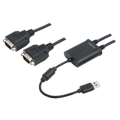 Adapter Logilink USB 2.0 -> 2x Seriell adapteris