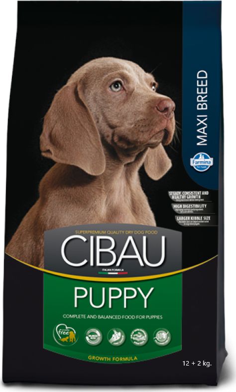 Farmina FARMINA CIBAU PUPPY MAXI 12kg + 2kg 7416122 (8010276031013) barība suņiem