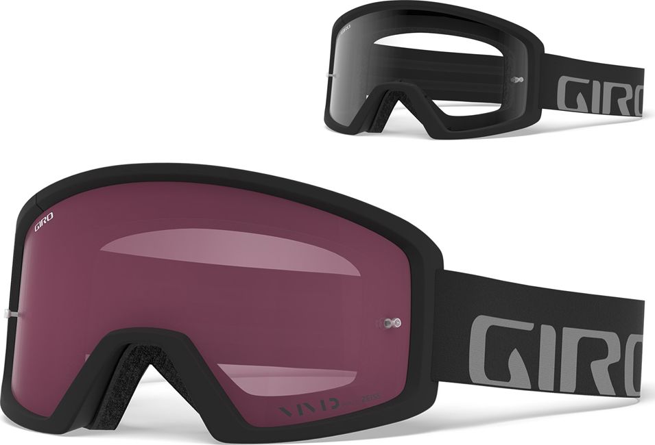 Giro Gogle GIRO BLOK MTB black grey (Szyba Czerwona Lustrzana VIVID-Carl Zeiss TRAIL + Szyba Przezroczysta 99% S0) 7122244 (768686210990) Sporta aksesuāri