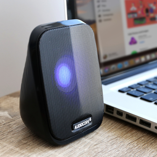 Audiocore AC835 2.0 Stereo Speakers With LED Backlighting For PC Laptop Smartphone datoru skaļruņi