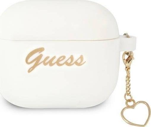 Guess Etui ochronne Silicone Charm Collection do AirPods 3 GUA3LSCHSH biale GUE1576WHT (3666339039141)