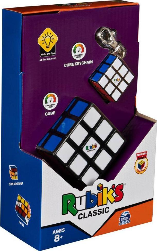 Spin Master Kostka Rubika 3x3 oraz brelok. Zestaw Rubik's Classic 6064011 Spin Master 6064011 (778988420003) galda spēle