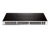 D-Link 52-port 10/100/1000 Gigabit Smart Switch including 4 Combo 1000BaseT/SFP komutators