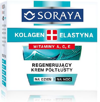 Soraya Kolagen Elastyna Regenerujacy Krem poltlusty na dzien i noc 50ml 0651090081 (5901045053660) kosmētika ķermenim