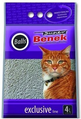 Zwirek dla kota Super Benek Super Benek Exclusive Balls Naturalny 4 l 004257 (5905397012504) piederumi kaķiem