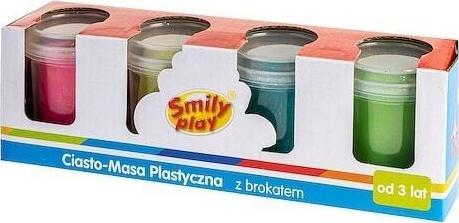 Smily Play Ciasto-masa z brokatem 4 sloiczki 56g 458702 (5905375833442)