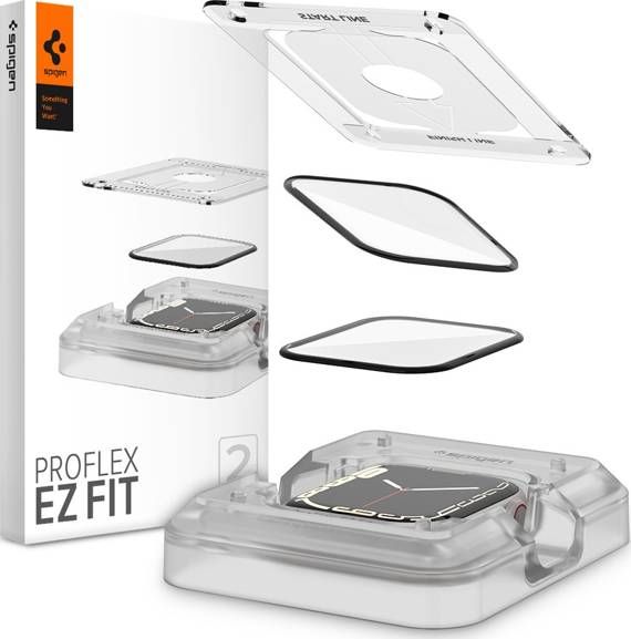 Spigen Hybrid glass Spigen Proflex ez Fit 2-pack Apple Watch 7 45mm