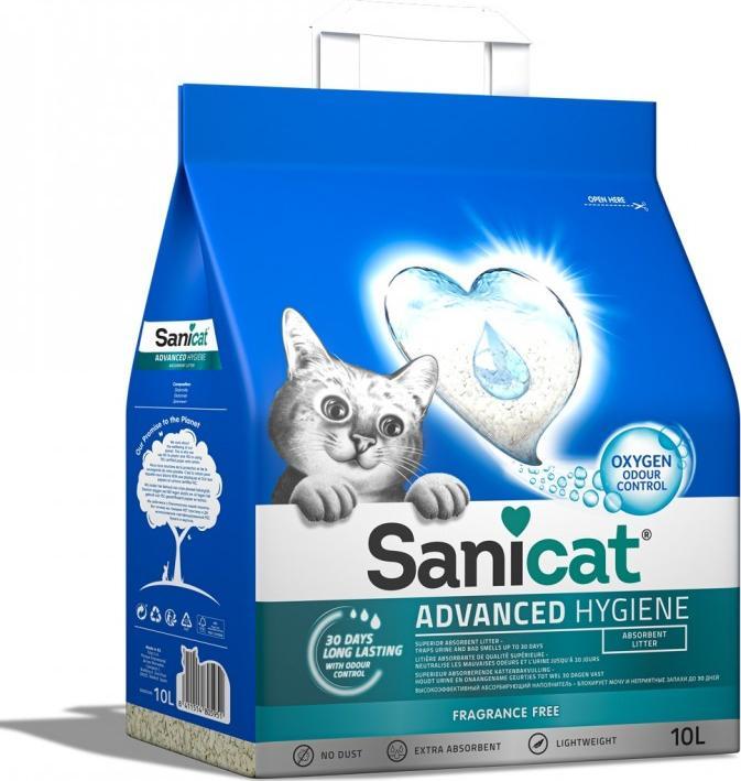 Sanicat Advanced Hygiene cat litter, litter, 10 l, unscented piederumi kaķiem
