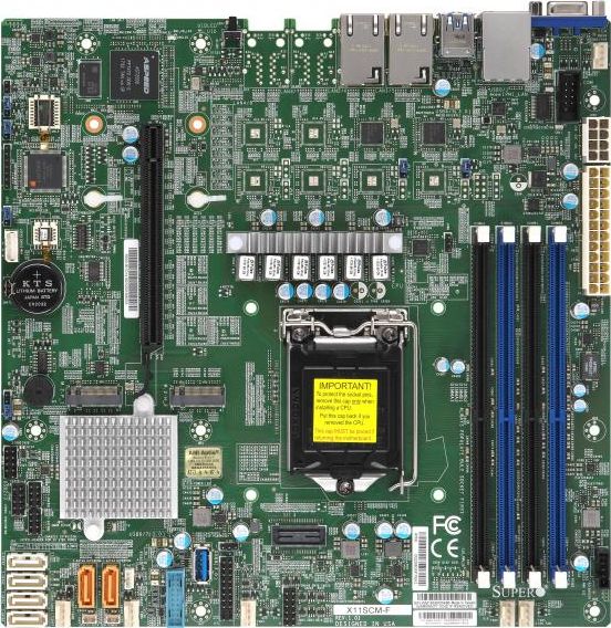 Server MB Super Micro MBD-X11SCM-F-B LGA 1151/ATX/2x1Gb bulk pamatplate, mātesplate