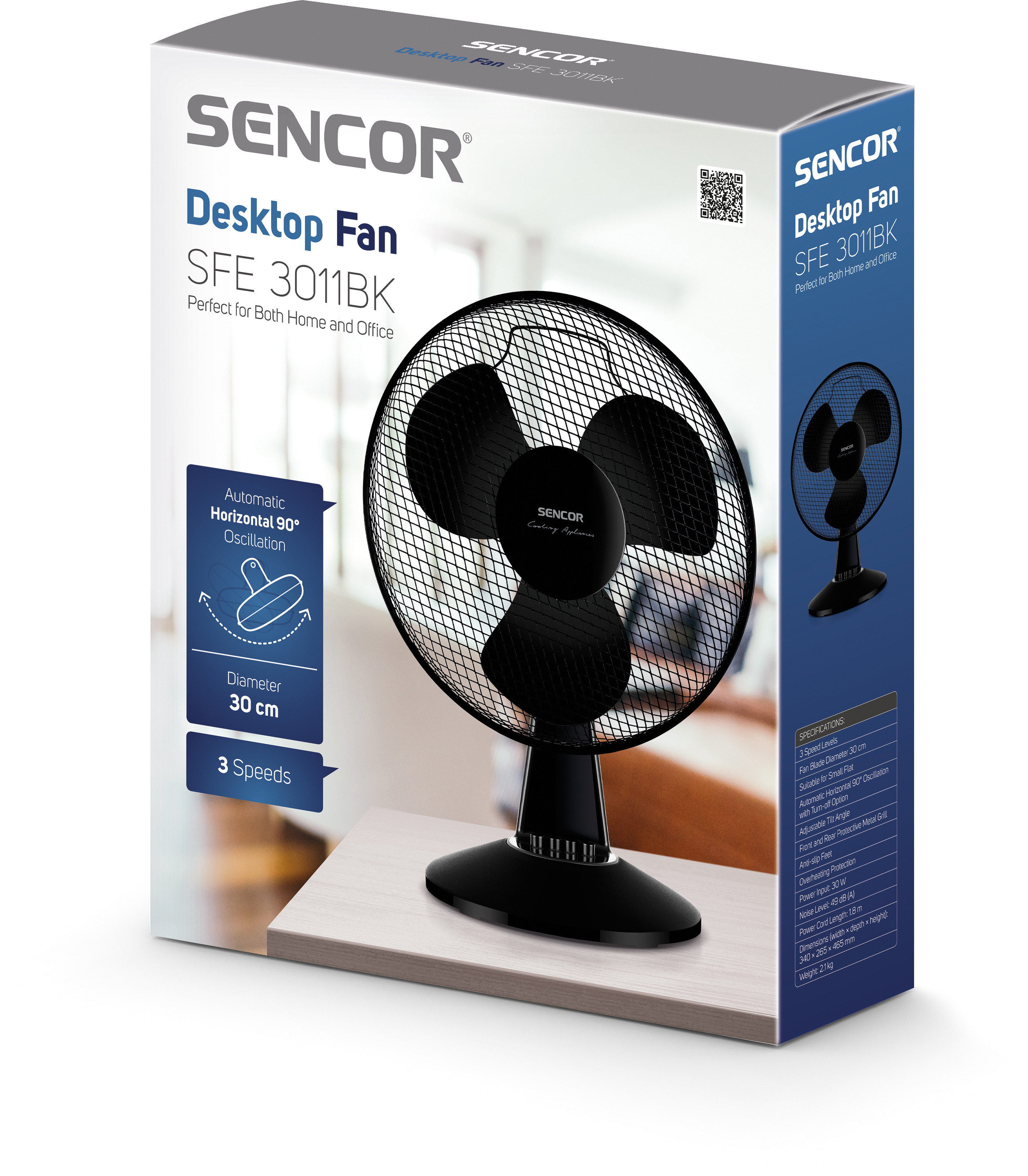 Sencor SFE 3011BK household fan Black Klimata iekārta
