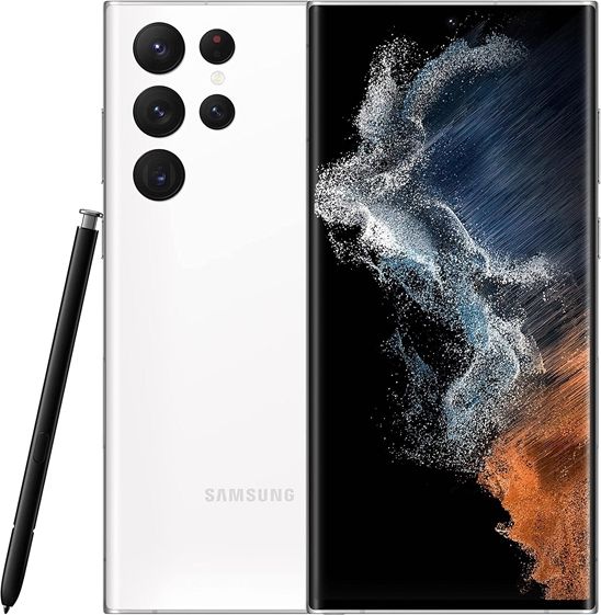 Smartfon Samsung Galaxy S22 Ultra 5G 12/256GB Dual SIM Bialy  (SM-S908) SM-S908 Mobilais Telefons