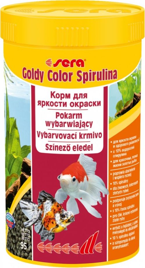Sera Goldy Color Spirulina Nature 250 ml, granulat - pokarm dla zlotych rybek SE-00882 (4001942008822) zivju barība