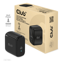 CLUB3D Travel Charger 65W GAN technology, Single port USB Type-C, Power Delivery(PD) 3.0 Support iekārtas lādētājs