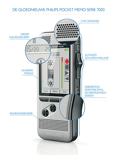 Philips DPM7200/02 Voice Recorder Grey diktafons