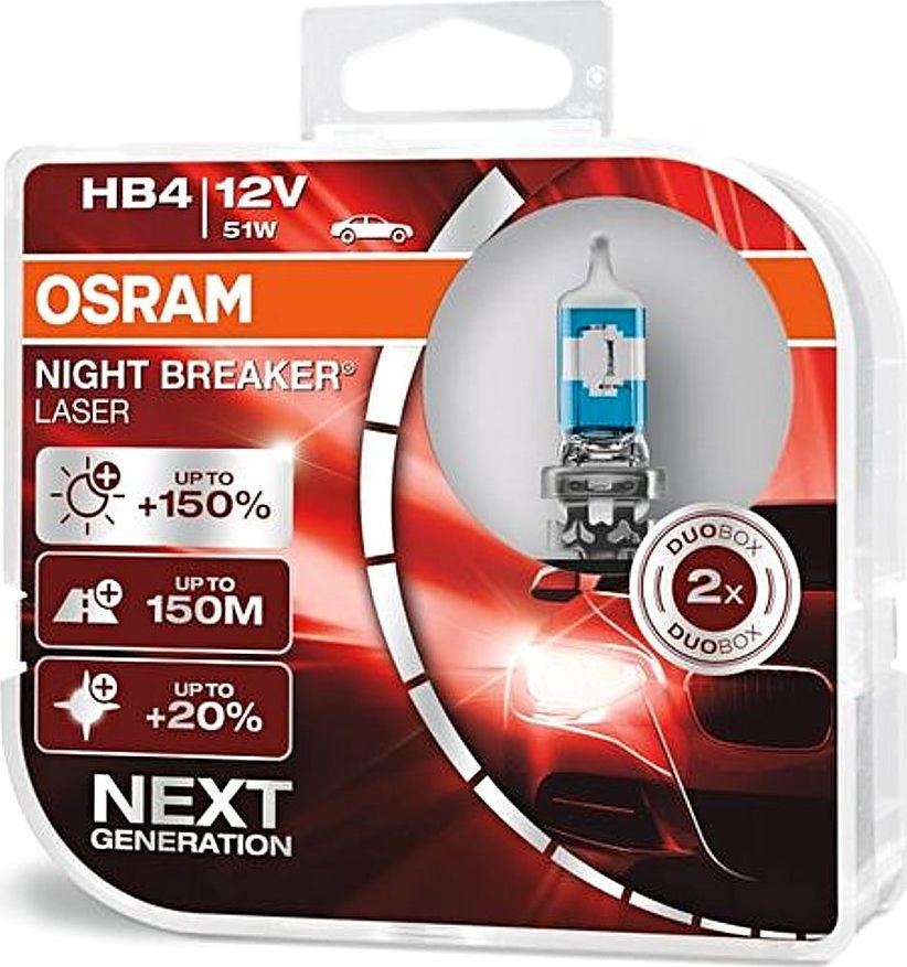 Osram OSRAM autozarovka HB4 NIGHT BREAKER Registered  LASER 12V 54W P22d (Duo-Box) 9006NL-HCB (4052899992153) auto spuldze