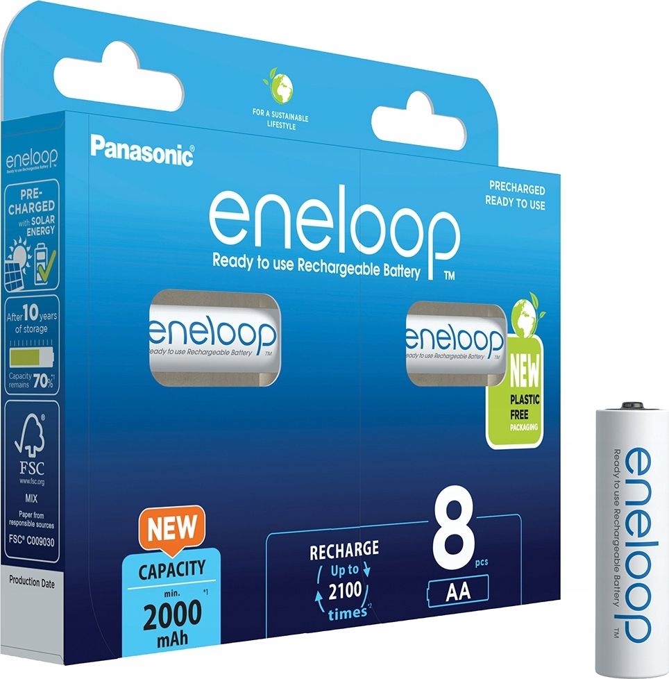 Panasonic Eneloop AA 2000mAh 8 szt Baterija