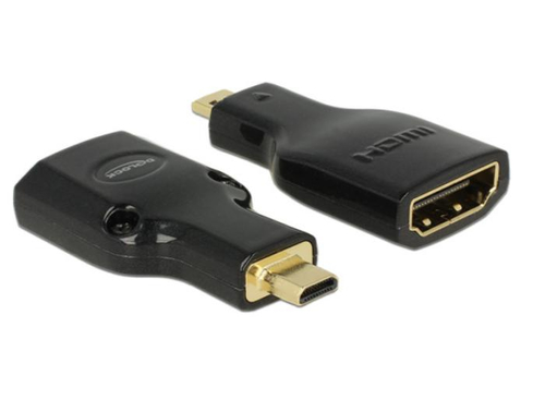 Delock adapter HDMI Micro-D(M)->HDMI(F) High Speed HDMI with Ethernet 4k karte
