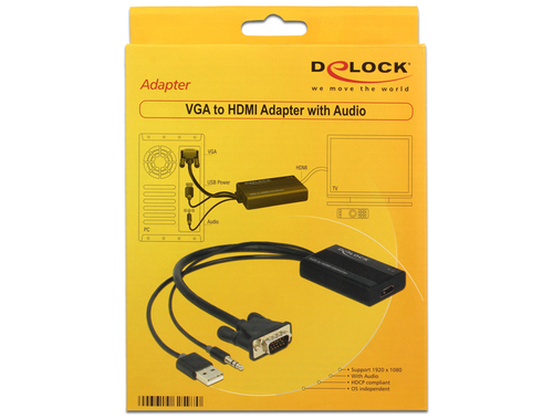 Delock VGA to HDMI Adapter with Audio karte