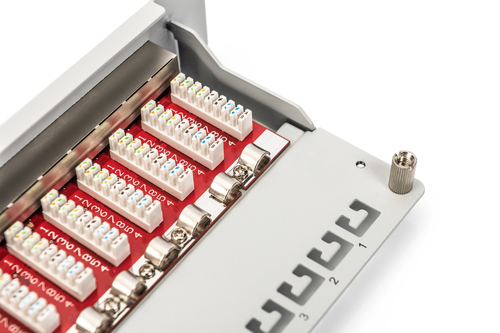 DIGITUS Cat.6A Patch Panel, geschirmt, 12-Port, 10", grau adapteris