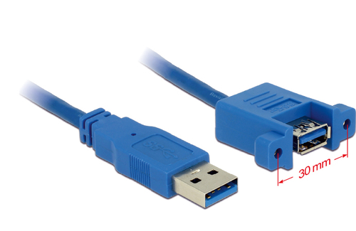 Delock USB A -> USB A 1m Blue (85112) USB kabelis