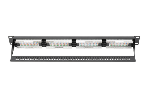 DIGITUS Patchpanel 1HE 16-Port Cat6 Class E ungeschirmt sw adapteris