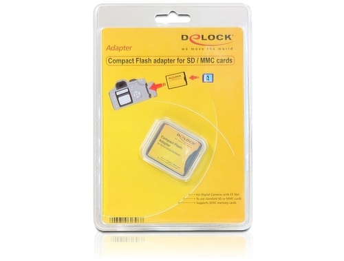 Delock Compact Flash Adapter for SD / MMC Memory Cards karšu lasītājs