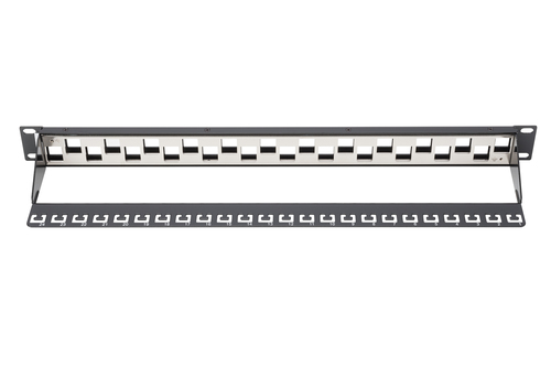 DIGITUS Patchpanel 1HE 24-Port modular geschirmt schwarz adapteris