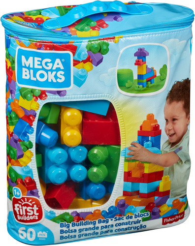 MBL Blocks 60 pcs. Blue bag First Builders bērnu rotaļlieta