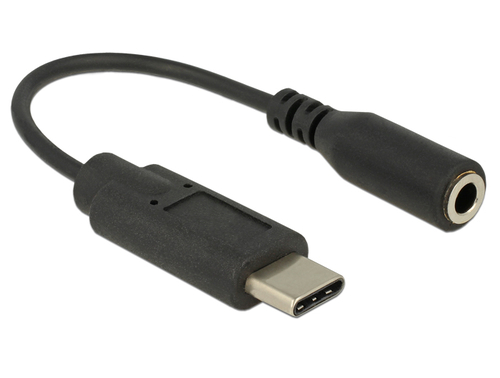 Delock USB-C MiniJack 3.5 mm, 0.14m, black (65842)