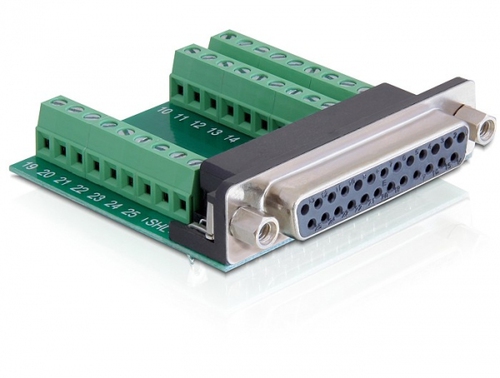 Delock serial adapter - DB-25 to 9 pin terminal block adapteris