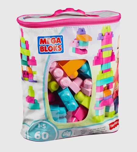 MBL Blocks 60 pcs Pink Bag First Builders bērnu rotaļlieta