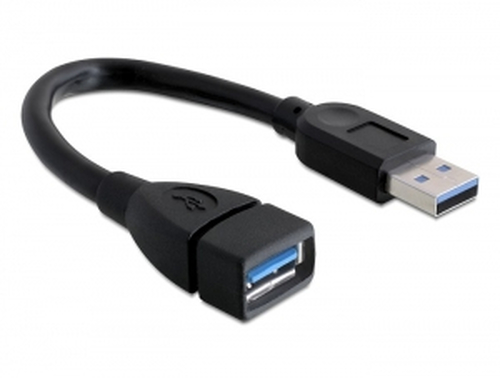 Delock Extension cable USB 3.0 A-A 15 cm male / female, black USB kabelis