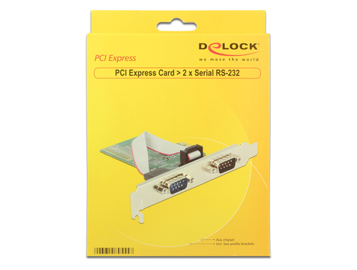 Delock PCI Express Card > 2 x Serial RS-232 - serial adapter - PCIe 2.0 - RS-232 x 2 karte